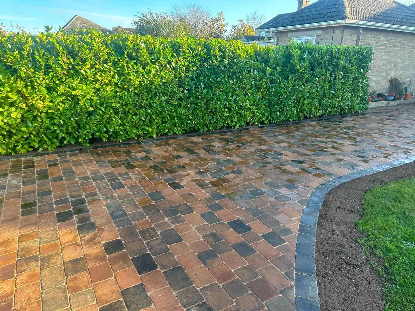 Block paving path