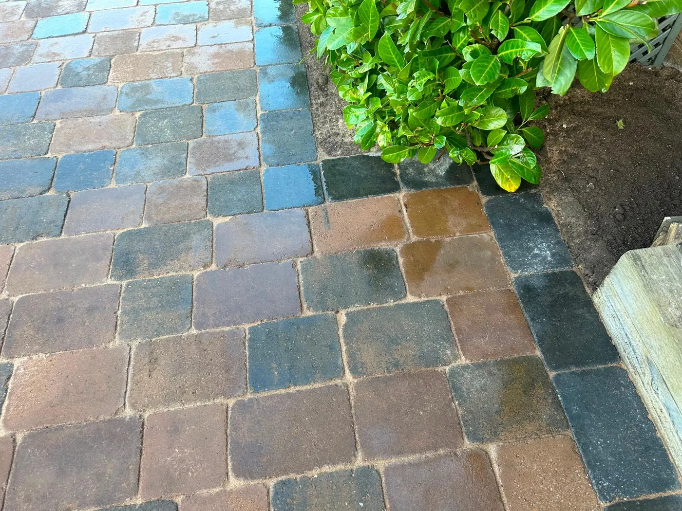 Block paving path